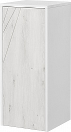 Акватон Шкаф подвесной Сакура 33 с бельевой корзиной ольха наварра/белый – фотография-1